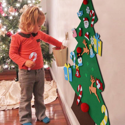 DIY Filz-Weihnachtsbaum-Set mit Ornamenten für Kinder